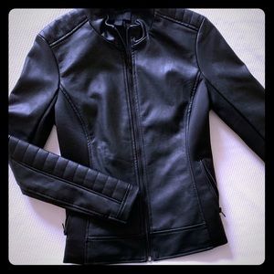 Faux black leather jacket